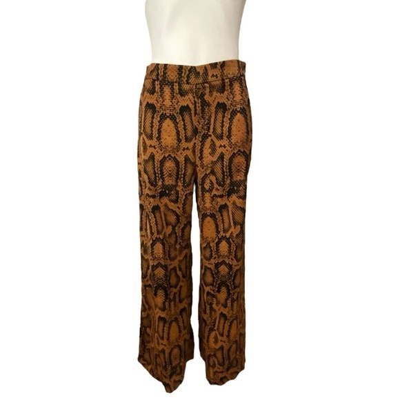 Zara Snake Print Wide Leg High Waisted Pant Bloggers Fave Nwot - Picture 5 of 15